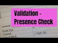 MS Access 2016 Validation - Presence Check