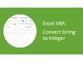 Excel VBA - How to Convert String to Integer