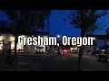 Gresham Oregon Downtown Night 4k60 Walking Tour Binaural