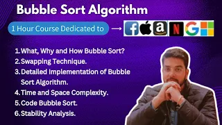 Bubble Sort Algorithm Theory Time Space Complexity Code DSA for FAANG