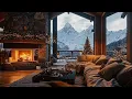 Christmas Ski Chalet Mountain Fireplace Sounds for Studying Relaxation Sleep NO MUSIC