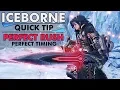 Monster Hunter Iceborne - QUICK TIP Hit the Sword Shield s PERFECT RUSH Input Window Every Time