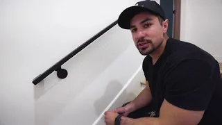 How to install a metal or steel wall mount stair handrail DIY grab bar By OptimumWorks