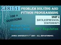GE8151 UNIT 2 DATA EXPRESSIONS STATEMENTS