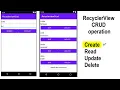 Android Studio CRUD RecyclerView CRUD operation Insert Data into SQLite Database