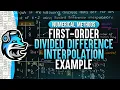 First Order Divided Difference Interpolation Example Numerical Methods