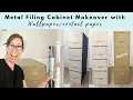 FILING CABINET makeover with peel and stick wallpaper in UNDER 2 HOURS