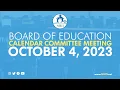 NHCS Board of Ed Calendar Committee Meeting Oct 4 2023