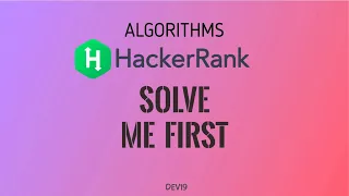 Solve Me First Hackerrank Algorithms Solution