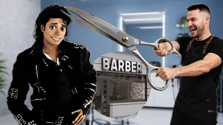 Michael Jackson Goes To The Barber For A Haircut!