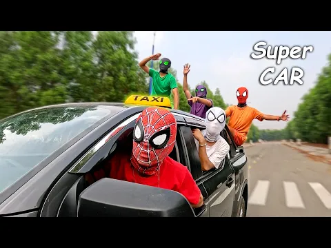 Download MP3 Bros SpiderMan vs Super CAR Taxi ( Comedy by FLife TV )