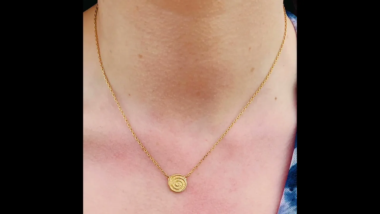 Celtic Spiral Gold Plated Necklace (Symbolising Joy)