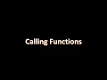 Calling a Function Global and Local Variables