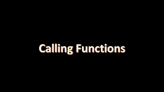 Calling a Function Global and Local Variables