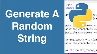Generate A Random String Python Example