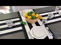 Black White Long Table Runner