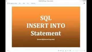 23 - SQL INSERT INTO Statement