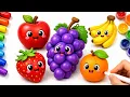 Fun Fruit Drawing Coloring for Kids Colorful Fruits Art 2026
