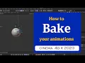 How to Bake your animation using Cinema 4D 2023 MaxonVFX