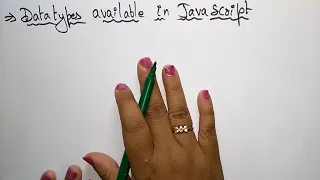 Data Types in Javascript JS Lec-04 Bhanu Priya