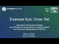 LIS and EHR Implementation for NSCLC Biomarker Testing Example Epic Order Set