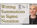 Writing Summations in Sigma Notation