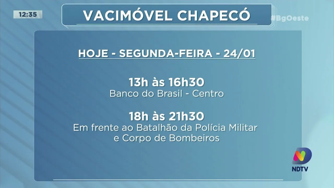 Veja os números atualizados da Covid-19 e o cronograma do Vacimóvel em Chapecó