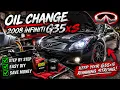 How to change the oil on a 2008 Infiniti g35xs sedan