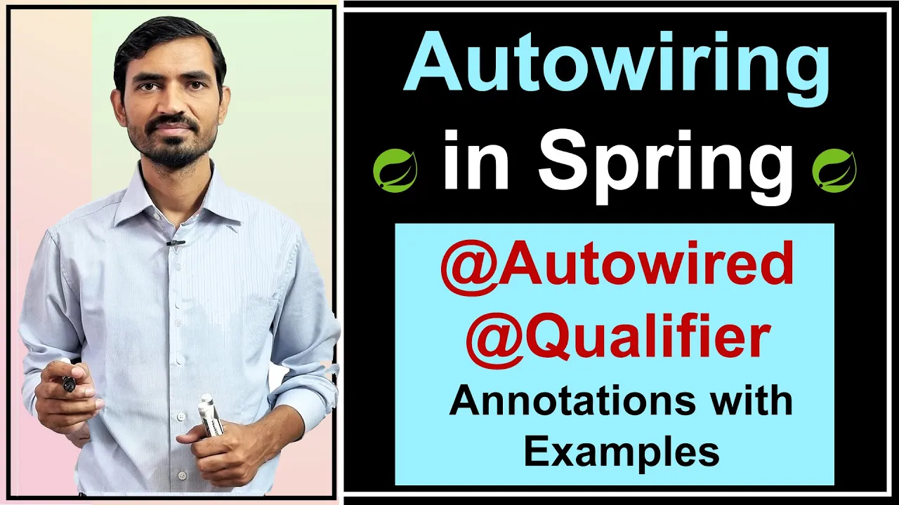 Outline Video #8 Autowiring in Spring Framework || @Autowired & @Qualifier Annotations with Programs Hindi
