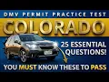 DMV Written Test 2026 Colorado 25 Questions to Pass First Try