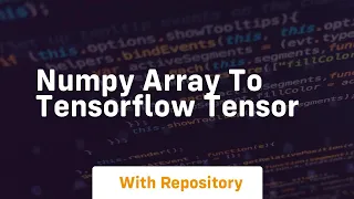 numpy array to tensorflow tensor