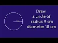 How to draw a circle of radius 9 cm using compass shsirclasses