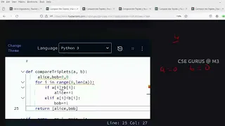3 Compare Triplets in python