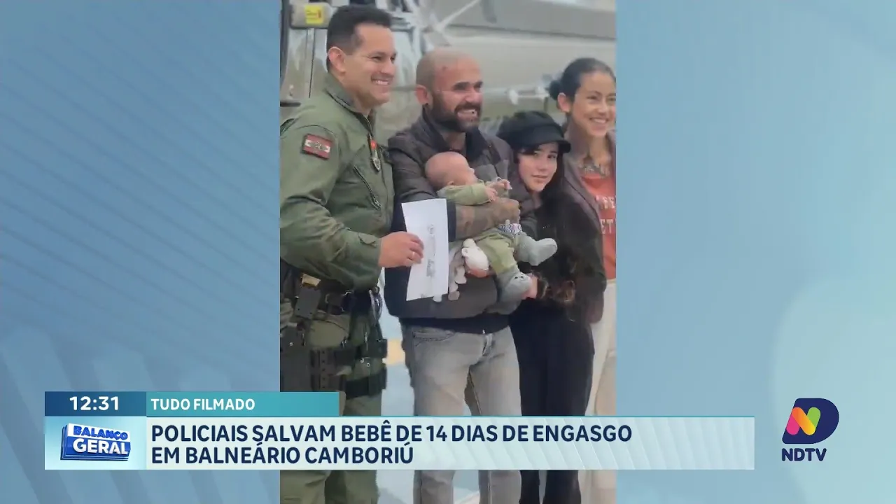 Policiais salvam bebê de engasgo e reencontro emociona em Balneário Camboriú