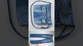 How to Make Shoulder Bag from Old Jeans Easily Miarti - Sewing Tips🪡🧵✂️👖 👜