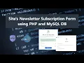 Site s Newsletter Subscription Form using PHP and MySQL Database DEMO