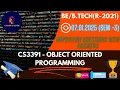 CS3391 - OBJECT ORIENTED PROGRAMMING Important Questions with Answers Revision R-2021 Sem 3