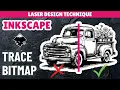 Image to vector in Inkscape Trace Bitmap for laser cutting PNG to SVG series