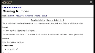 CSES - Missing Number