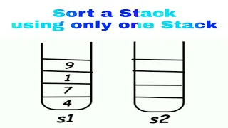 Technical Interview Questions Sort a Stack using only One Stack Stack