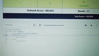 Cup Finals Codechef python code Codechef starters 31