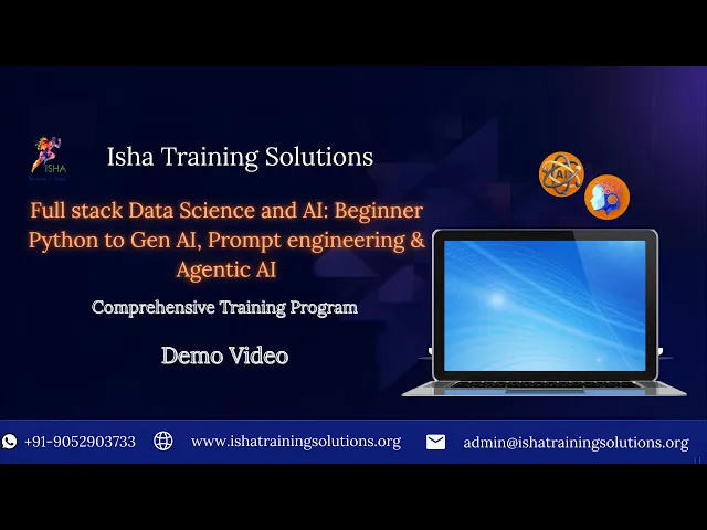 AI & ML Demo On 2nd Dec 2025. Pls contact or WhatsApp us on +91-9052903733 to enroll.