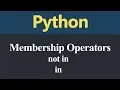 Membership Operators in Python Hindi