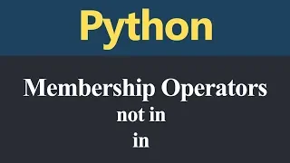 Membership Operators in Python Hindi