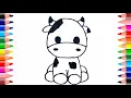How to draw cow for kids - Cow drawing easy
