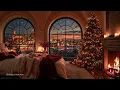 Cozy Christmas Bedroom Jazz 🎄 Relaxing Christmas Piano Music in a Warm Fireplace Room for Deep