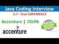 Accenture Coding Round Java Developer Interview Experience - 2 9 years