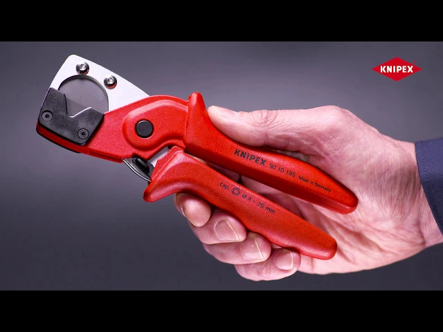 Coupe-tube chromé, Ø4-20 mm, poignée rouge 185 mm, Knipex - K9010185