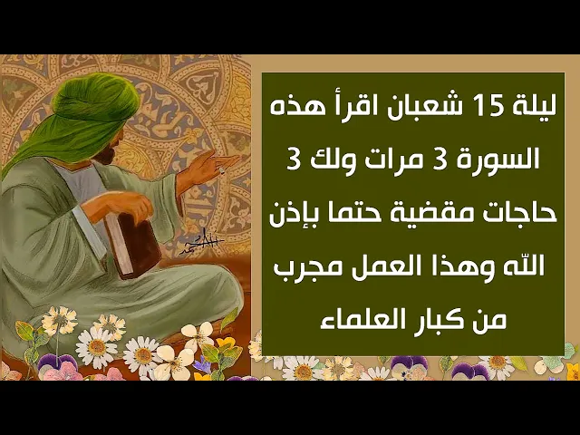 ⁣عاجل / اقرأ هذه السورة 3 مرات ليلة 15 شعبان ولك 3 حاجات مقضية حتما بإذن الله تعالى