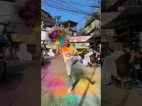 It's raining colors in the favelas of Brazil 🇧🇷 #yzfamily